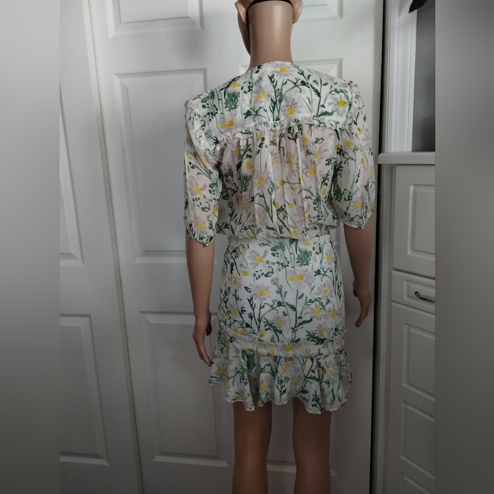 Veronica Beard Dakota Daisy Print Silk Dress 0 - Picture 3 of 5